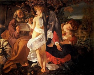Caravaggio: Pihenés az Egyiptomba menekülés közben (1597)
