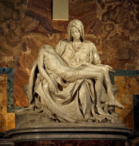 Michelangelo: Pietà 1498.–1499. Méretek: 1,74 m x 1,95 m Márvány Szent Péter-bazilika
