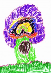 Mesefa, ötéves kisleány rajza